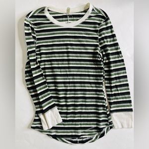 Free People Striped Ribbed Top